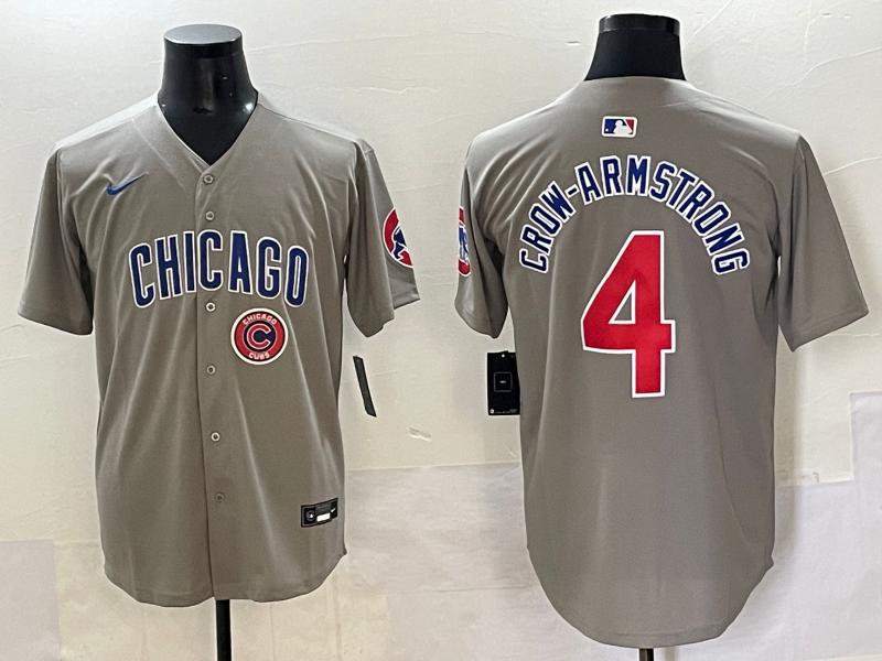 Men 2025 Chicago Cubs #4 Crow Armstrong greu Nike MLB Jersey style 7->chicago cubs->MLB Jersey